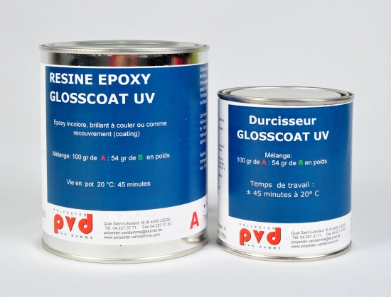 Epoxy Glosscoat  Uv  A+B 1 Kg - Polyester Van Damme
