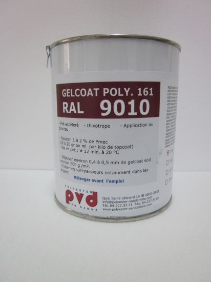 Gelcoat 161 Blanc 9010 / 1 Kg - Polyester Van Damme