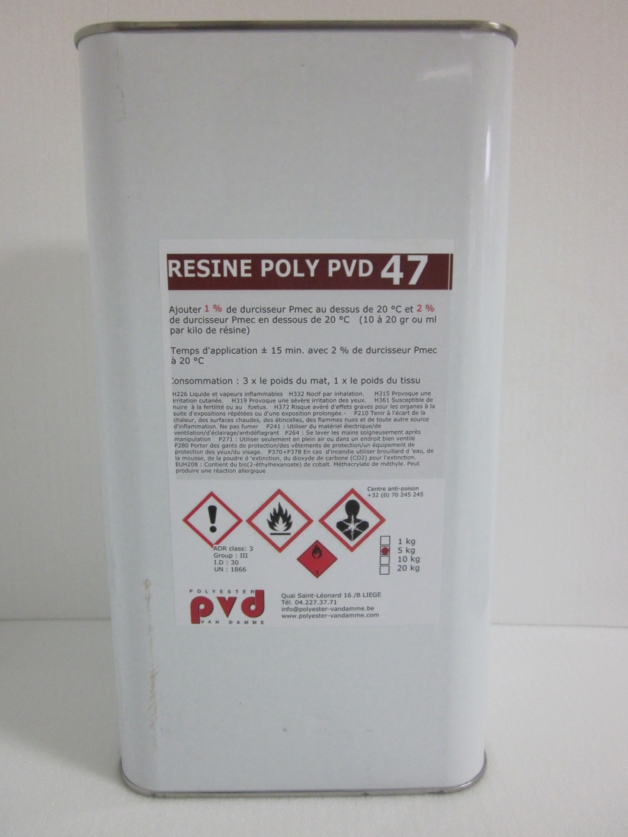 RESINE POLYESTER 5KG PRE-ACCELEREE